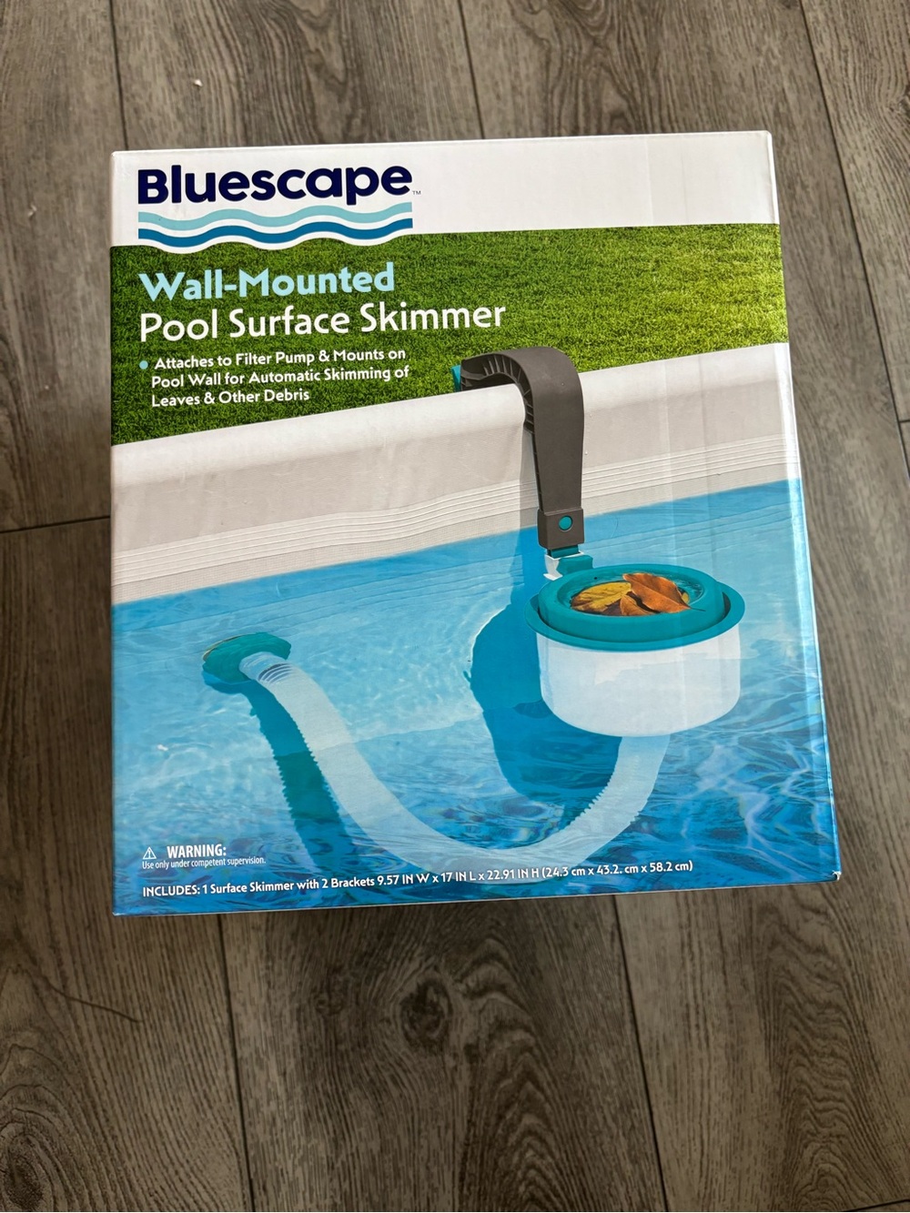 Bluescape Teal and White Wall-Mounted Pool Surface Skimmer